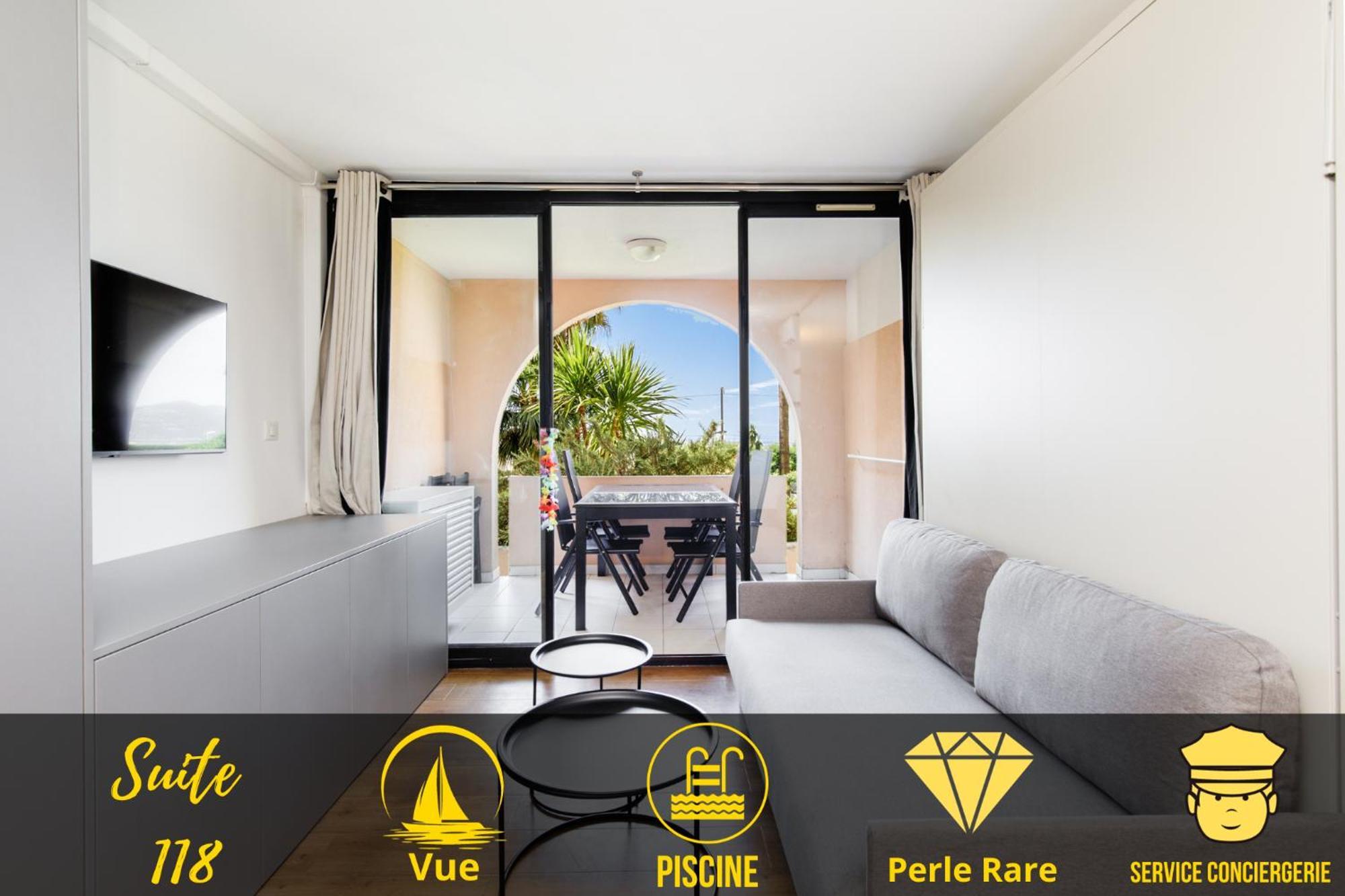 Suite 118 - Piscine - 50 Metres Plage - Terrasse - Clim - Wifi 戛纳 外观 照片